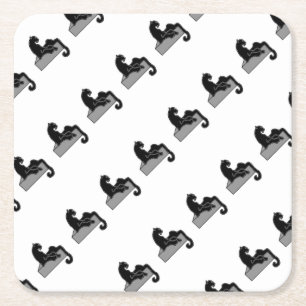 zwarte panter kartonnen onderzetters