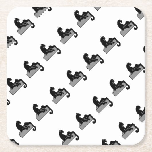 zwarte panter kartonnen onderzetters (Voorkant)