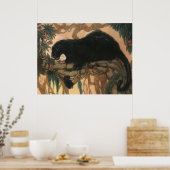 Zwarte Panter Kat uit vroeger tijden Poster (Keuken)