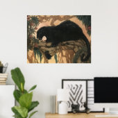 Zwarte Panter Kat uit vroeger tijden Poster (Thuiskantoor)