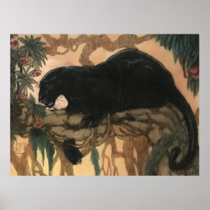 Zwarte Panter Kat uit vroeger tijden Poster