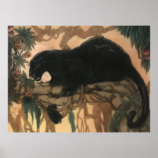 Zwarte Panter Kat uit vroeger tijden Poster (Voorkant)