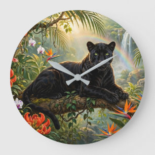 Zwarte Panter Kenia Jungle Bloemen Waterval Grote Klok
