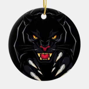 Zwarte panter keramisch ornament