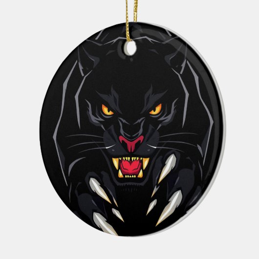Zwarte panter keramisch ornament (Links)