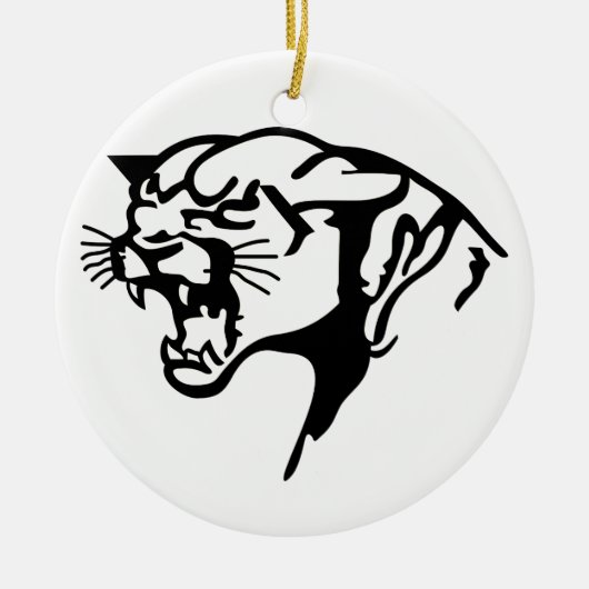 Zwarte panter keramisch ornament (Voorkant)
