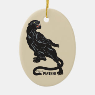 zwarte panter keramisch ornament