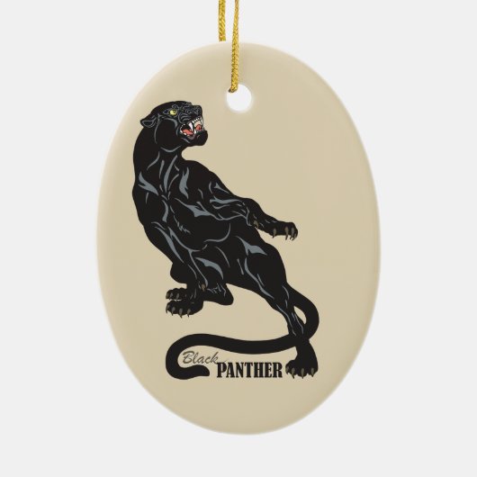 zwarte panter keramisch ornament (Achterkant)