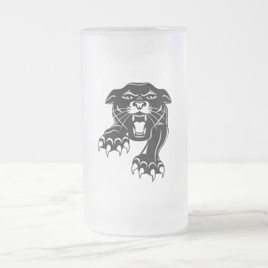 Zwarte panter matglas bierpul (Center)