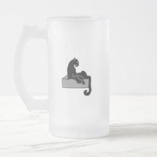 zwarte panter matglas bierpul (Links)