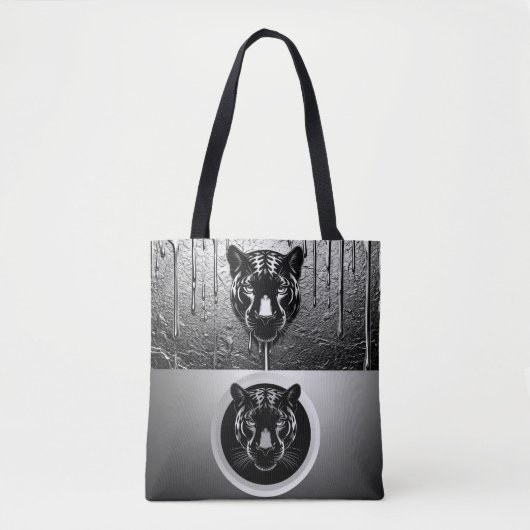 Zwarte Panter Met Effect van Druipende Verf 🐆 Tote Bag (Voorkant)