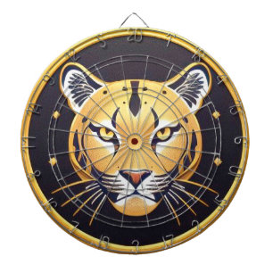 Zwarte Panter met Ingewikkelde Artistieke Details Dartbord
