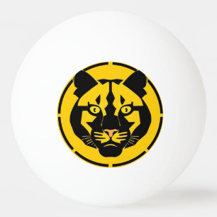 Zwarte Panter met Ingewikkelde Artistieke Details Pingpongbal