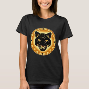 Zwarte Panter met Ingewikkelde Artistieke Details T-shirt