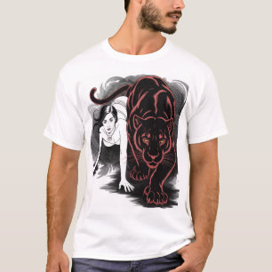 Zwarte panter met vrouwen t-shirt
