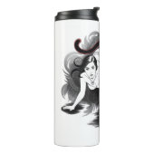 Zwarte panter met vrouwen  thermosbeker (Gedraaid links)