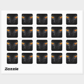 Zwarte Panter Ogen Vierkante Sticker (Vel)