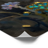 Zwarte Panter onder de Volle Maan Poster (Hoek)