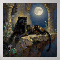 Zwarte Panter onder de Volle Maan