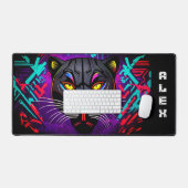 Zwarte panter op een graffiti-achtergrond met voor bureaumat (Keyboard & Muis)