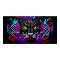Zwarte panter op een graffiti-bodem