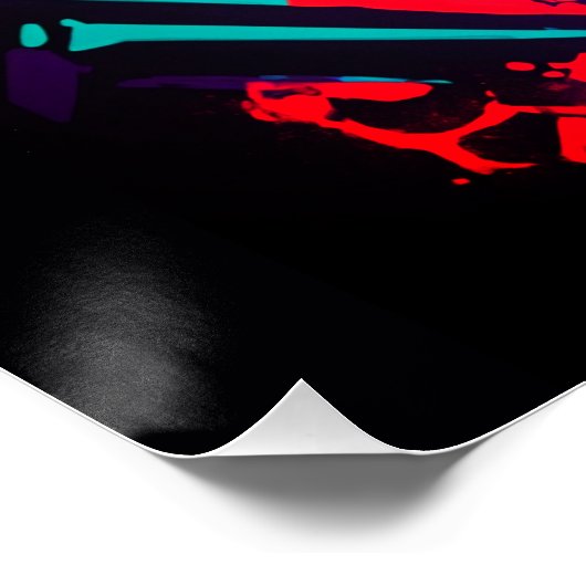 Zwarte panter op een graffiti-bodem perfect poster (Hoek)