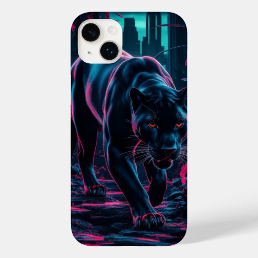 zwarte panter op jacht naar oerwoud Case-Mate iPhone case (Achterkant)