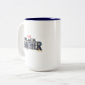 Zwarte panter | Overlay-art van stammaskers Tweekleurige Koffiemok (Voorkant links)