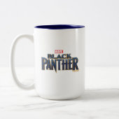 Zwarte panter | Overlay-art van stammaskers Tweekleurige Koffiemok (Links)