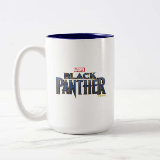 Zwarte panter | Overlay-art van stammaskers Tweekleurige Koffiemok (Links)