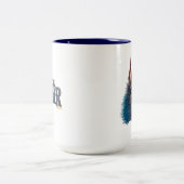 Zwarte panter | Overlay-art van stammaskers Tweekleurige Koffiemok (Center)