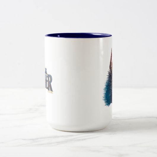 Zwarte panter | Overlay-art van stammaskers Tweekleurige Koffiemok (Center)