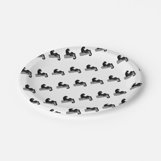 zwarte panter papieren bordje (Gekanteld)