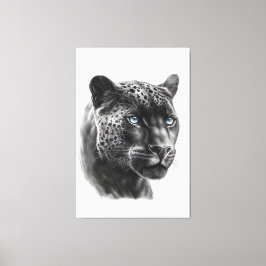 Zwarte panter - potloodtekening canvas afdruk