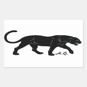 zwarte panter rechthoekige sticker