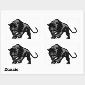 Zwarte panter rechthoekige sticker (Vel)