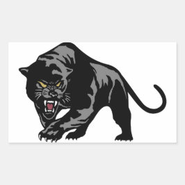 Zwarte panter rechthoekige sticker