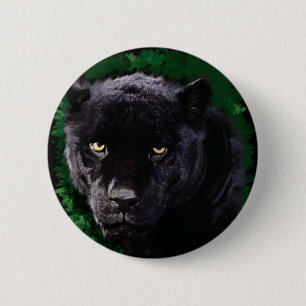 Zwarte panter ronde button 5,7 cm