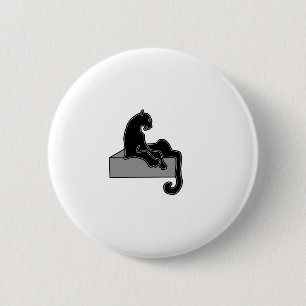 zwarte panter ronde button 5,7 cm