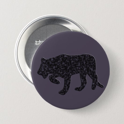 Zwarte panter ronde button 7,6 cm (Voorkant /achterkant)