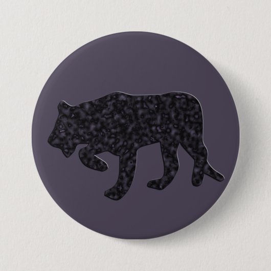 Zwarte panter ronde button 7,6 cm (Voorkant)