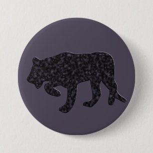 Zwarte panter ronde button 7,6 cm