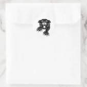 Zwarte panter ronde sticker (Tas)