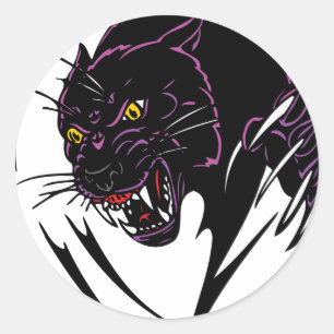 Zwarte panter ronde sticker