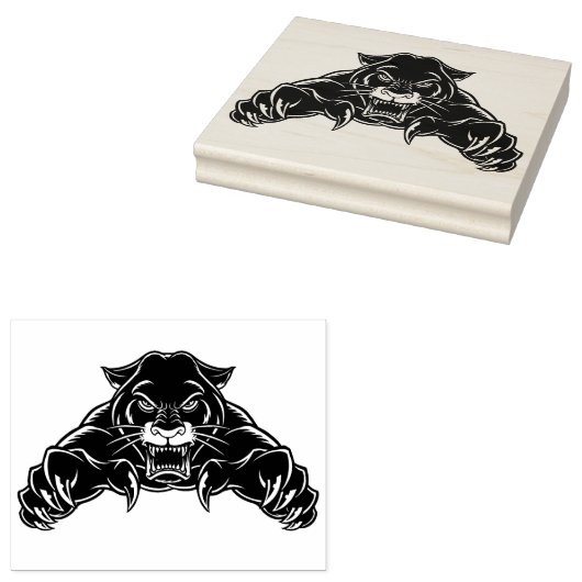 Zwarte panter rubberstempel (Gestempeld)