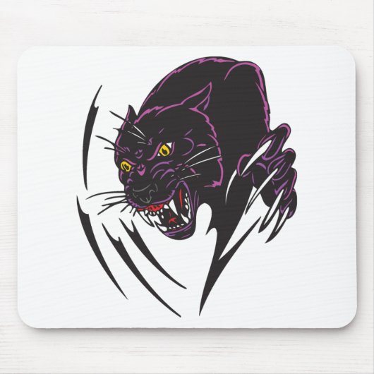 zwarte panter stamontwerp muismat (Voorkant)