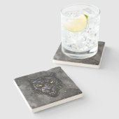 Zwarte Panter Stenen Onderzetter (Zijkant)