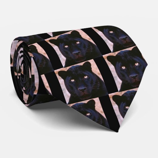 Zwarte panter stropdas (Opgerold)