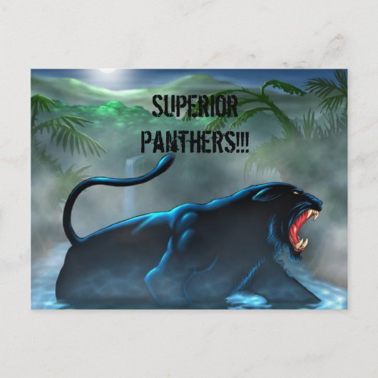 zwarte panter, superieure panters!!! briefkaart (Voorkant)