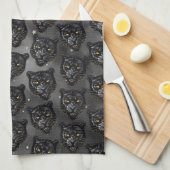 Zwarte Panter Theedoek (Quarter Fold)